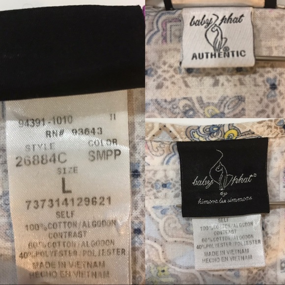 🎀 4/$15 Baby Phat Uniform Scrub Top Size L - Picture 7 of 7